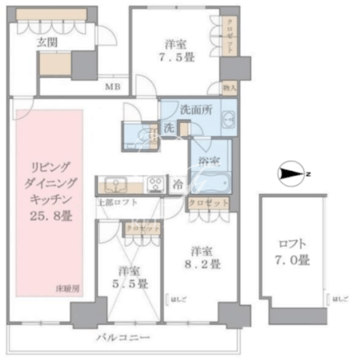 ブリリアイスト東雲キャナルコート 1420 間取り図