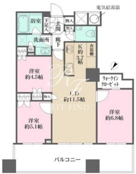 ザ・パークハウス西新宿タワー60 2609 間取り図