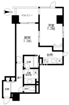 アーバンパーク麻布十番 504 間取り図