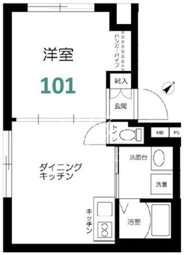 ブロンビュー西早稲田 101 間取り図