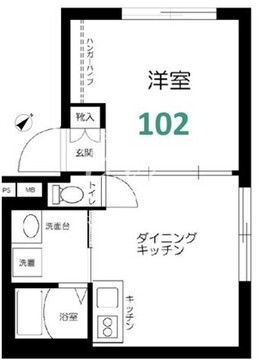 ブロンビュー西早稲田 102 間取り図