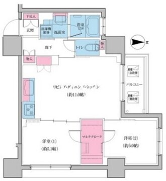 クレヴィアリグゼ日暮里 204 間取り図