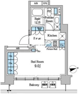 パークアクシス渋谷桜丘 W-1205 間取り図