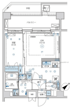 グラシアプレイス押上 703 間取り図