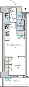 ブリリアイスト池尻大橋 305 間取り図