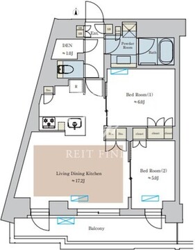 ブリリアイスト池尻大橋 711 間取り図