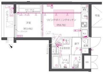 ズーム西早稲田 302 間取り図