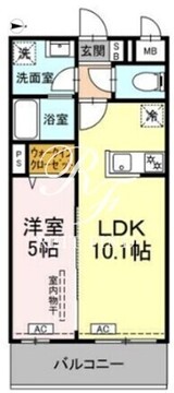 ロイジェントパークス西馬込 405 間取り図