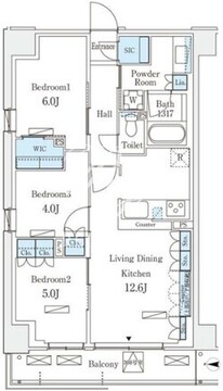 ロイヤルパークス赤羽サウス 308 間取り図