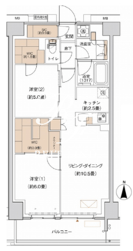 プライムネクサス大森北 619 間取り図