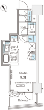 パークナードフィット南青山ビスタ 702 間取り図