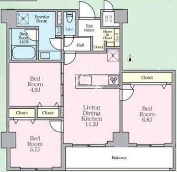 ソライエアイルときわ台 301 間取り図