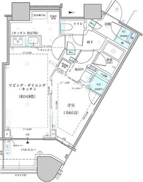 パークタワー勝どき S-1223 間取り図