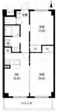 サンセゾンＩ 508 間取り図