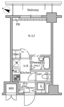 レジディア広尾2 705 間取り図