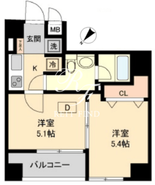 コモド水天宮レジデンス 609 間取り図