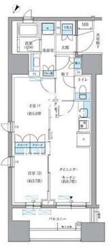 パークアクシス東日本橋 608 間取り図