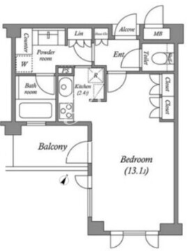 プラチナコート広尾 403 間取り図