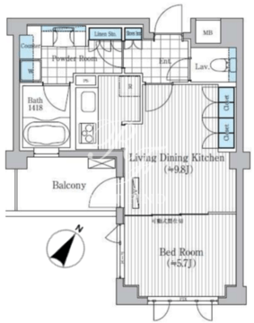 プラチナコート広尾 403 間取り図