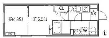 ルオーレ上北沢駅前 102 間取り図