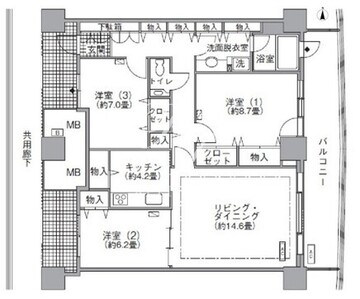 アクティ汐留 2304 間取り図