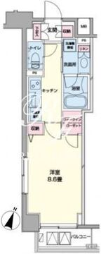 プライムアーバン日本橋浜町 1003 間取り図