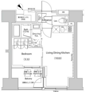 ザ・パークハビオ人形町レジデンス 1204 間取り図