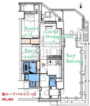 スプランディッド大島 401 間取り図