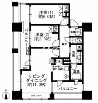 レジディア市ヶ谷 906 間取り図