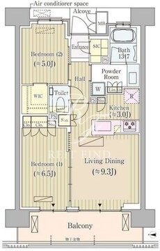 ジオ四谷荒木町 304 間取り図