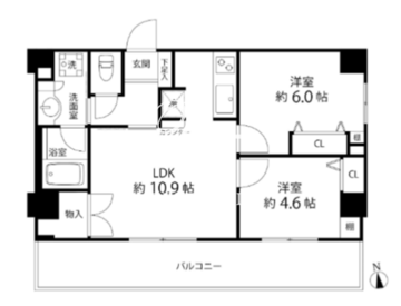 デュオステージ白金高輪 805 間取り図