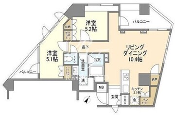 ザ・パームス代々木上原コスモテラス 703 間取り図