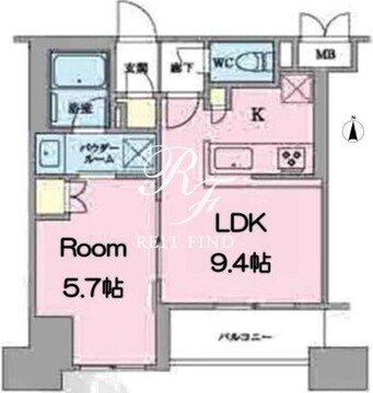 正金アパートメント入船 402 間取り図