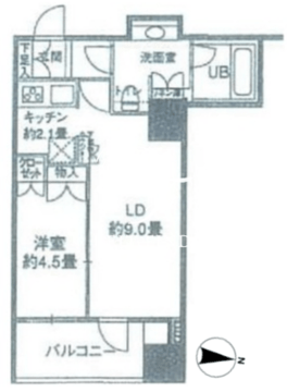 カスタリアタワー品川シーサイド 407 間取り図