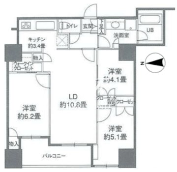 カスタリアタワー品川シーサイド 1609 間取り図