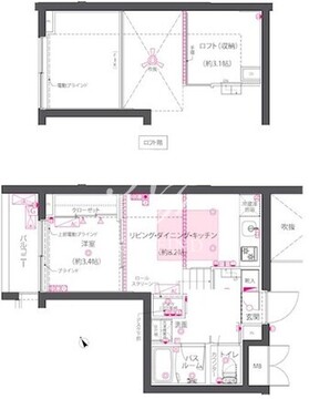 ズーム西早稲田 203 間取り図