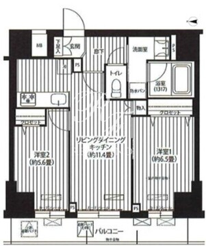 プレジールテアトル用賀 102 間取り図