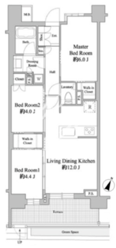 ドゥーエ西馬込 102 間取り図