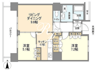 豊洲シエルタワー 1505 間取り図