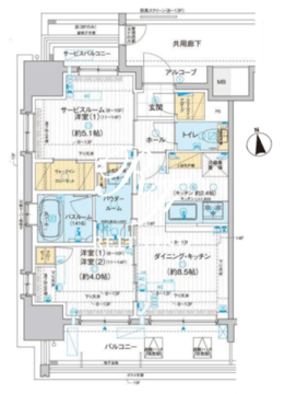 ディームス品川南大井 1301 間取り図