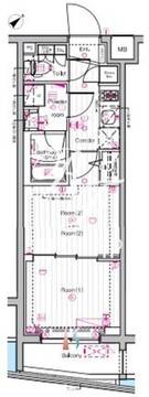 ザ・プレミアムキューブG東中野 408 間取り図