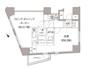 パークハビオ元麻布 1102 間取り図