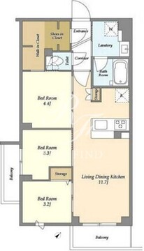 テラス鵜の木ノース 306 間取り図