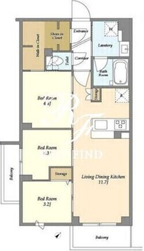 テラス鵜の木ノース 406 間取り図