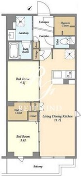 テラス鵜の木ノース 401 間取り図