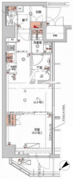 ハーモニーレジデンス神楽坂ヒルズセカンド 413 間取り図