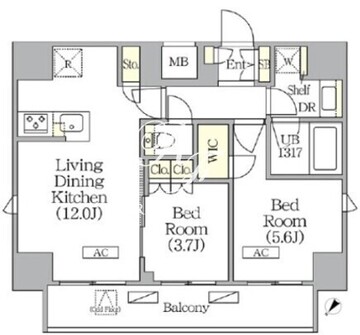 ジオエント町屋 702 間取り図