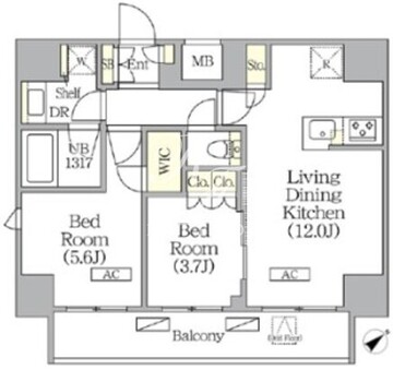 ジオエント町屋 701 間取り図