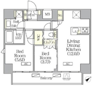 ジオエント町屋 601 間取り図