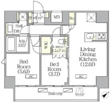 ジオエント町屋 1001 間取り図